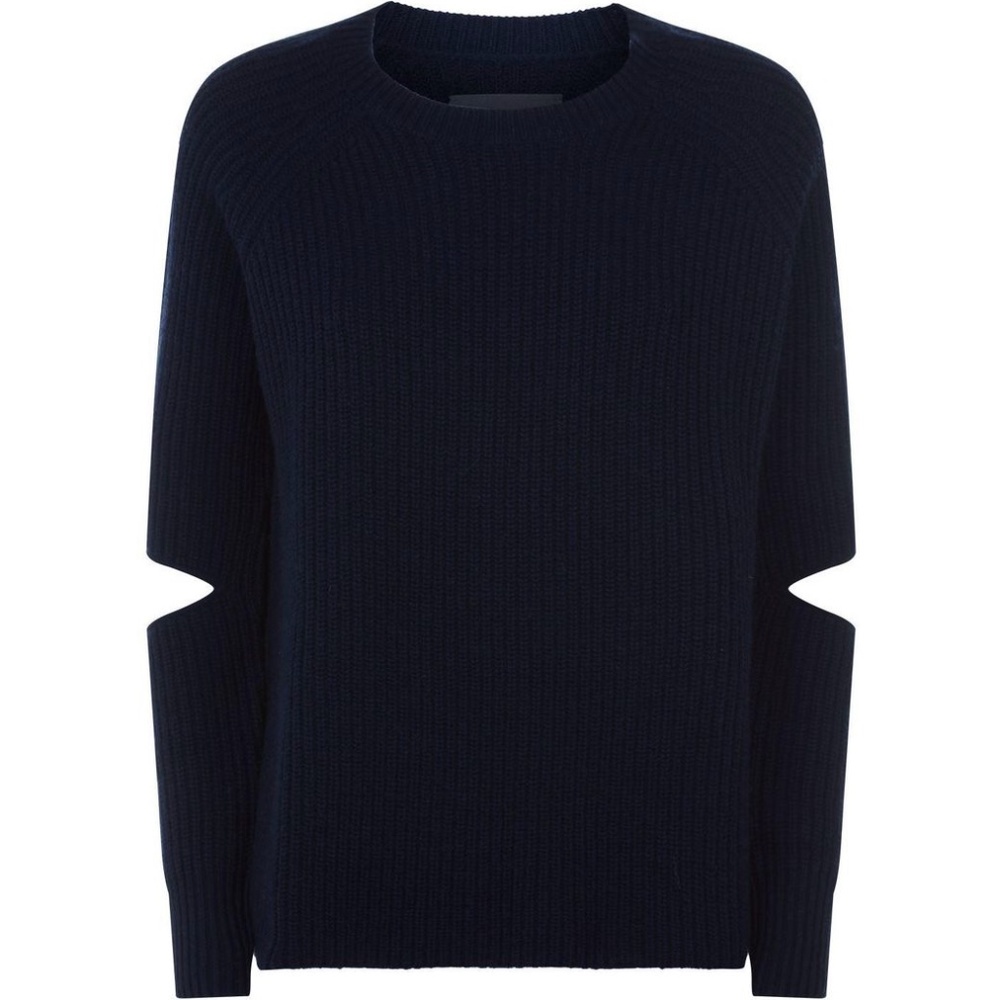 Zoe Jordan Crew Neck Sweater Cut Out Elbow